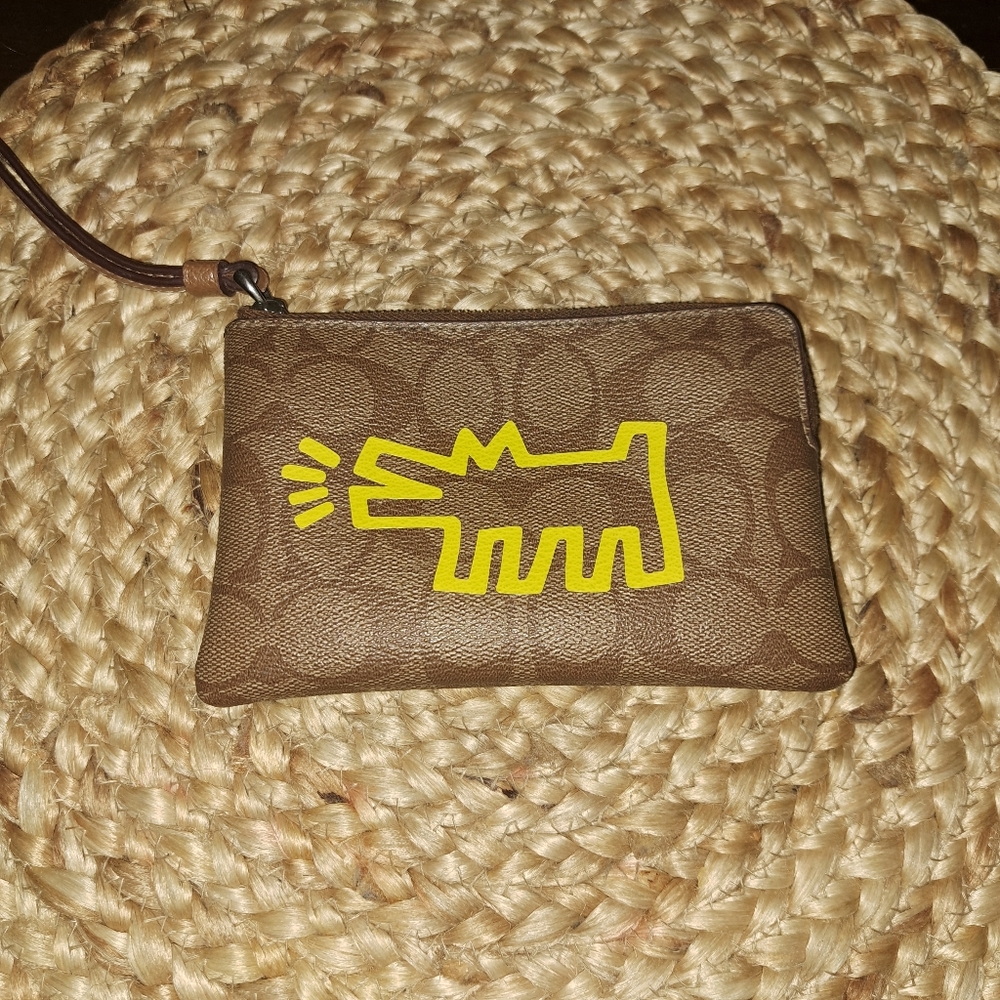Coach Brown Wristlet with Interior Pocket